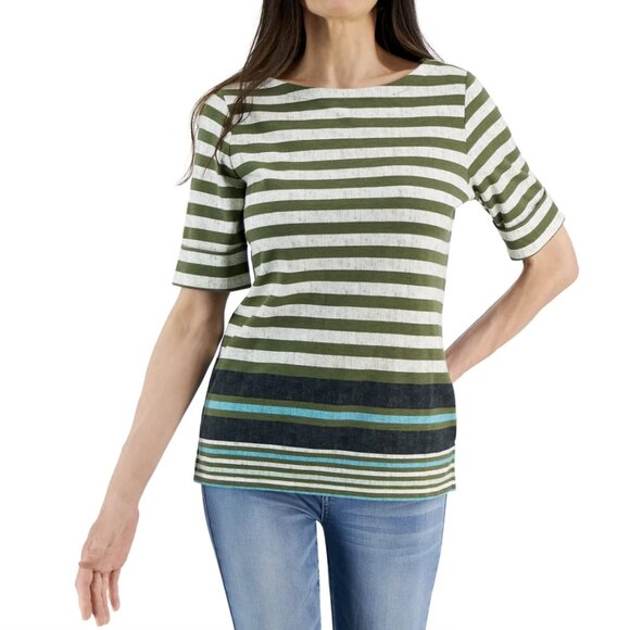 Karen Scott Striped Knit Tee Dress • Size 2X (NWOT) - Picture 1 of 8